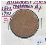 MISSIONARY TOKEN - TONAWANDA, NEW YORK