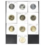 3 SUSAN B. ANTHONY AND 7 SACAGAWEA PROOF DOLLARS