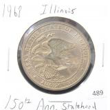1968 ILLINOIS 150TH ANNIVERSARY STATEHOOD MEDAL