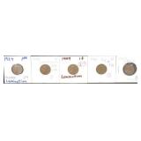 5 ERROR WHEAT CENTS: CLIPPED OR LAMINATION