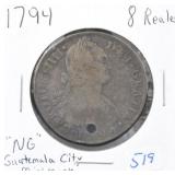 1794 GUATEMALA CITY MINT MARK 8 REALES "NG"