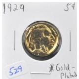 1929 BOLD PLATTED BUFFALO NICKEL