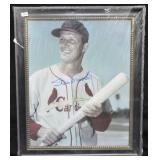 STAN MUSIAL SIGNED AND FRAMED PHOTO