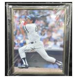 REGGIE JACKSON SIGNED AND FRAMED PHOTO