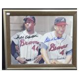 MATTHEWS/AARON SIGNED AND FRAMED PHOTO