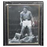 MUHAMMAD ALI SIGNED AND FRAMED PHOTO
