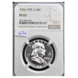1956 FRANKLIN HALF DOLLAR - NGC GRADED: PF67 TYPE
