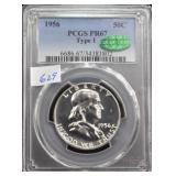 1956 FRANKLIN HALF DOLLAR - PCGS GRADED: PR67