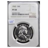1963 FRANKLIN HALF DOLLAR - NGC GRADED: PF68