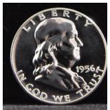 1956 TYPE 1 FRANKLIN PROOF HALF DOLLAR