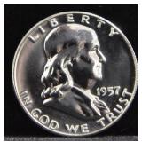 1957 FRANKLIN PROOF HALF DOLLAR