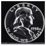 1958 FRANKLIN PROOF HALF DOLLAR