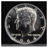 1964 KENNEDY PROOF HALF DOLLAR - ACCENTED HAIR