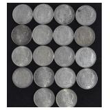 1921 MORGAN SILVER DOLLARS - 18 TIMES BID