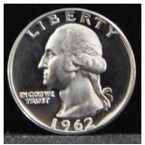 1962 PROOF WASHINGTON QUARTER