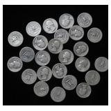 25 SILVER WASHINGTON QUARTERS