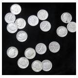 18 SILVER ROOSEVELT DIMES - 1946-1962