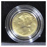 2016 GOLD MERCURY DIME