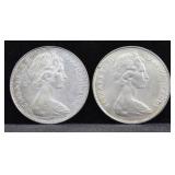 2 1970 BAHAMA ISLAND ONE DOLLAR