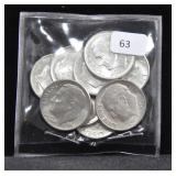 9 - 1964 ROOSEVELT DIME SILVER 90%