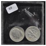 2 ROOSEVELT DIMES 1964