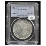 1893-O MORGAN PCGS - AU55