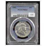 1963 FRANKLIN 50C PCGS MS62