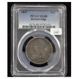 1837 50 CENT PCGS VG08 REEDED EDGE