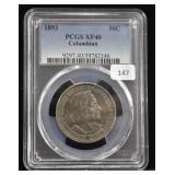 1893 50 CENT COLUMBIA PCGS XF40