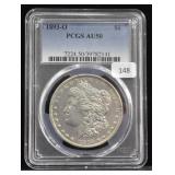 1893-O 1 DOLLAR MORGAN PCGS AU50