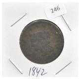 1842 LARGE CENT