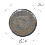 1834 LARGE CENT