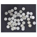 50 MERCURY DIMES VARIOUS DATES
