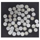50 MERCURY DIMES VARIOUS DATES