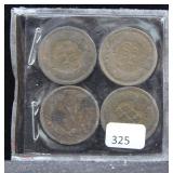 4 INDIAN HEAD CENT - 1903, 1905, 1881, 1896