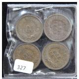 4 INDIAN HEAD CENT - 1909, 1909, 1909,1909