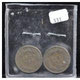 2 INDIAN HEAD CENT - 1907, 1906