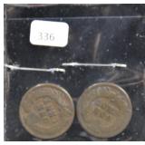 2 INDIAN HEAD CENT - 1902, 1903