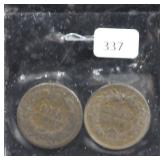 2 INDIAN HEAD CENT - 1904, 1894