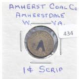 AMHERST COAL CO. W/ VA ONE CENT SCRIP