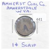 AMHERST COAL CO. AMHERSTDALE WV ONE CENT