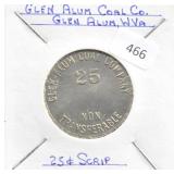 GLEN ALUM COAL, GLEN ALUM. W. VA 25 CENT