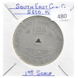 SOUTH EAST COAL CO., SECO, KY. ONE DOLLAR SCRIPT