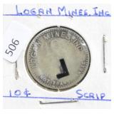 LOGAN MINES INC. 10 CENT SCRIPT