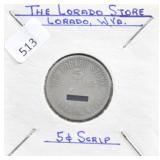 THE LORADO STORE, LORADO W. VA 5 CENT SCRIPT