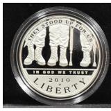 2010 AMERICAN VETERAN COMMEMORATIVE SILVER DOLLAR