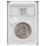 1936 ROBINSON NGC MS62 COMMEMORATIVE HALF DOLLAR