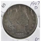 1907 D BARBER HALF DOLLAR G