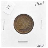 1901 INDIAN HEAD CENT AU
