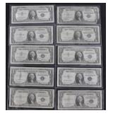 10 SILVER CERTIFICATES